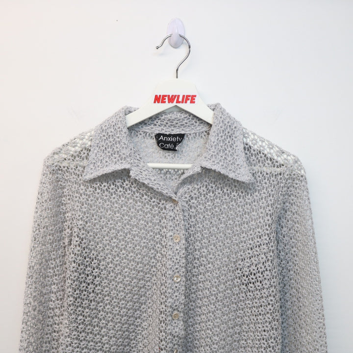 Vintage 90's Anxiety Cafe Mesh Button Up - S-NEWLIFE Clothing