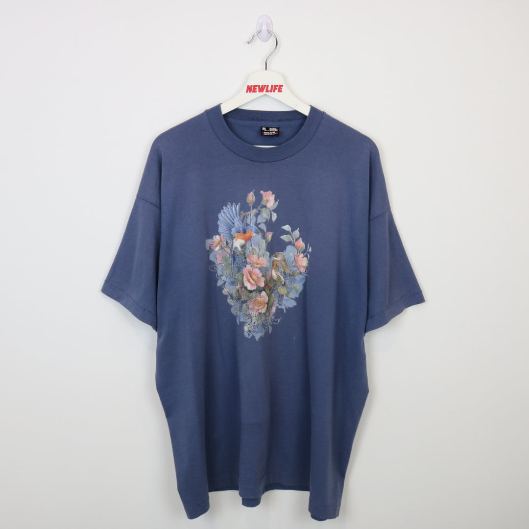 Vintage 90's Bird Flower Nature Tee - XXL-NEWLIFE Clothing