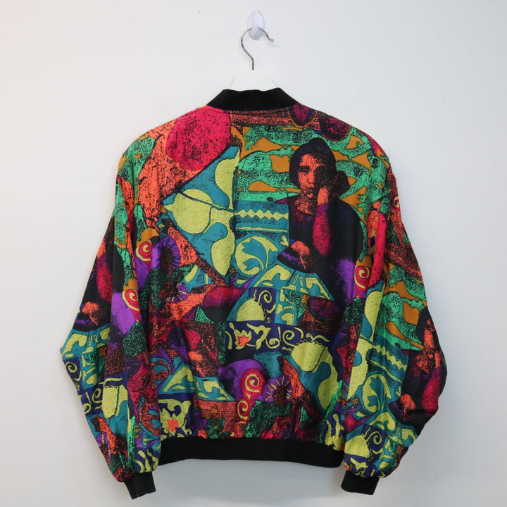 Vintage 80's Daniel Hechter Art Patterned Silk Jacket - L-NEWLIFE Clothing