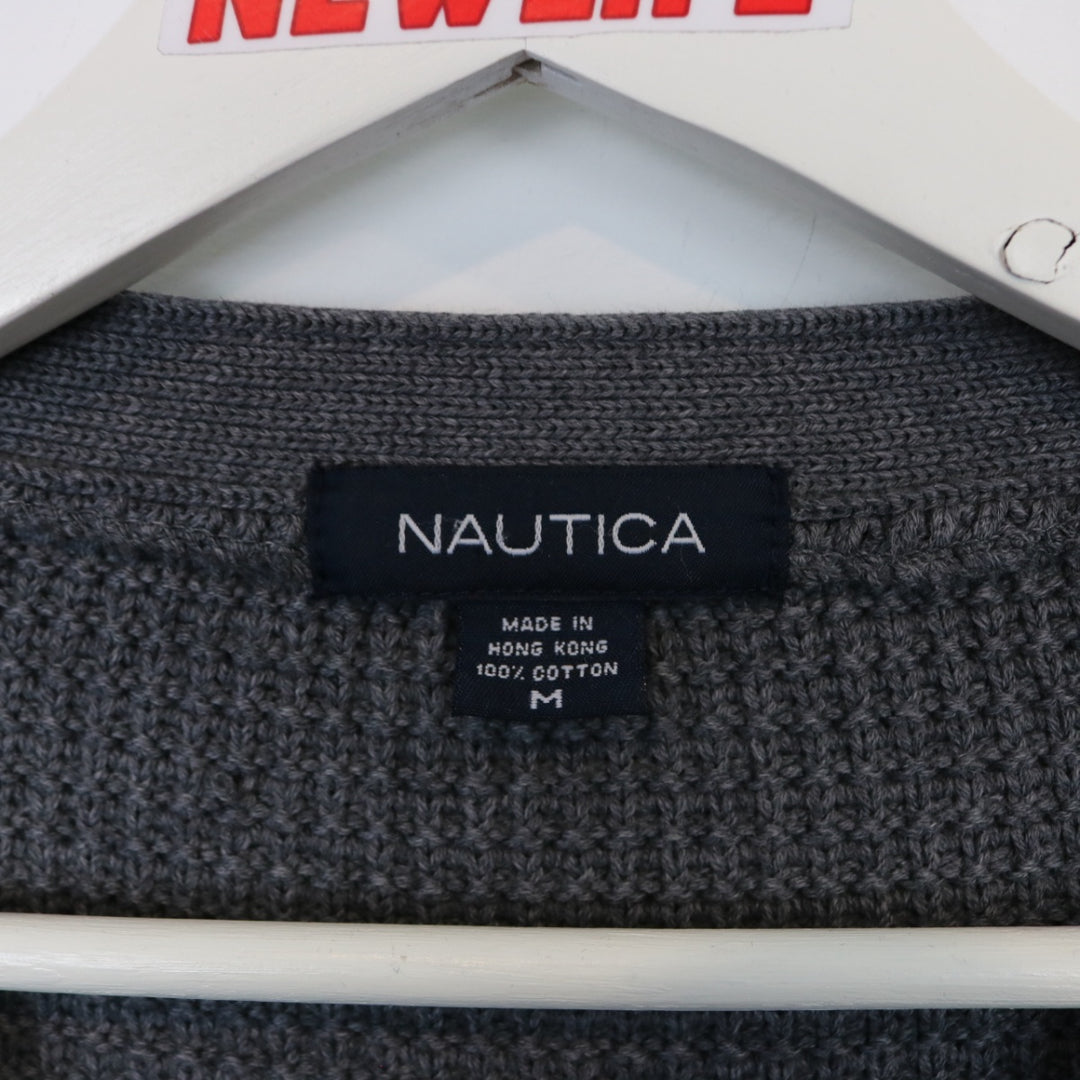Vintage 90's Nautica Waffle Textured Knit Cardigan - M-NEWLIFE Clothing