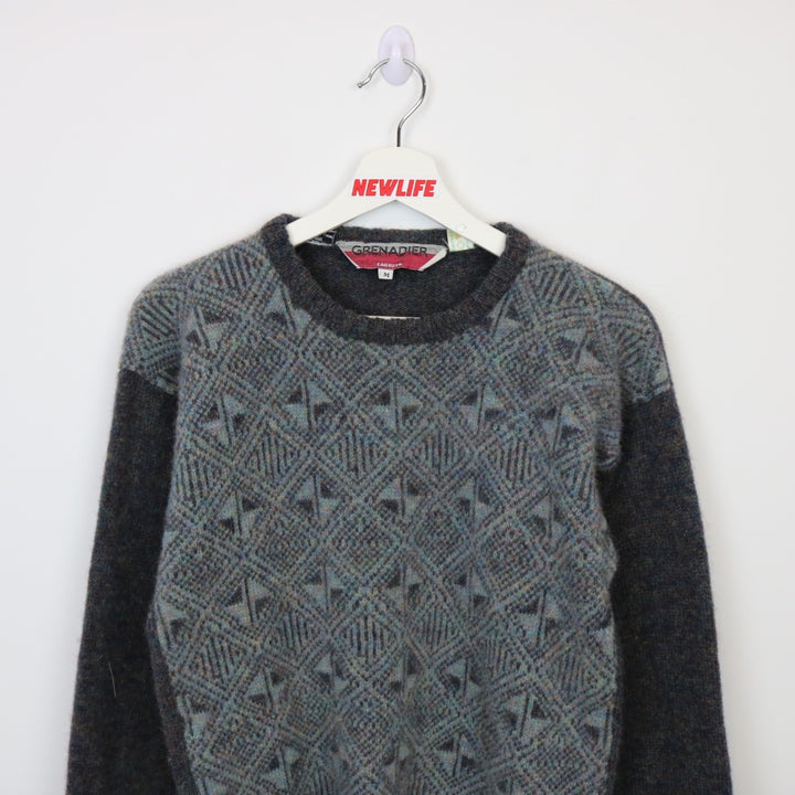 Vintage 80's Grenadier Patterned Wool Knit Sweater - XS-NEWLIFE Clothing