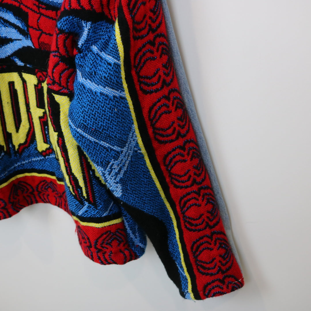 Reworked Vintage Spider-Man Tapestry Hoodie - L-NEWLIFE Clothing