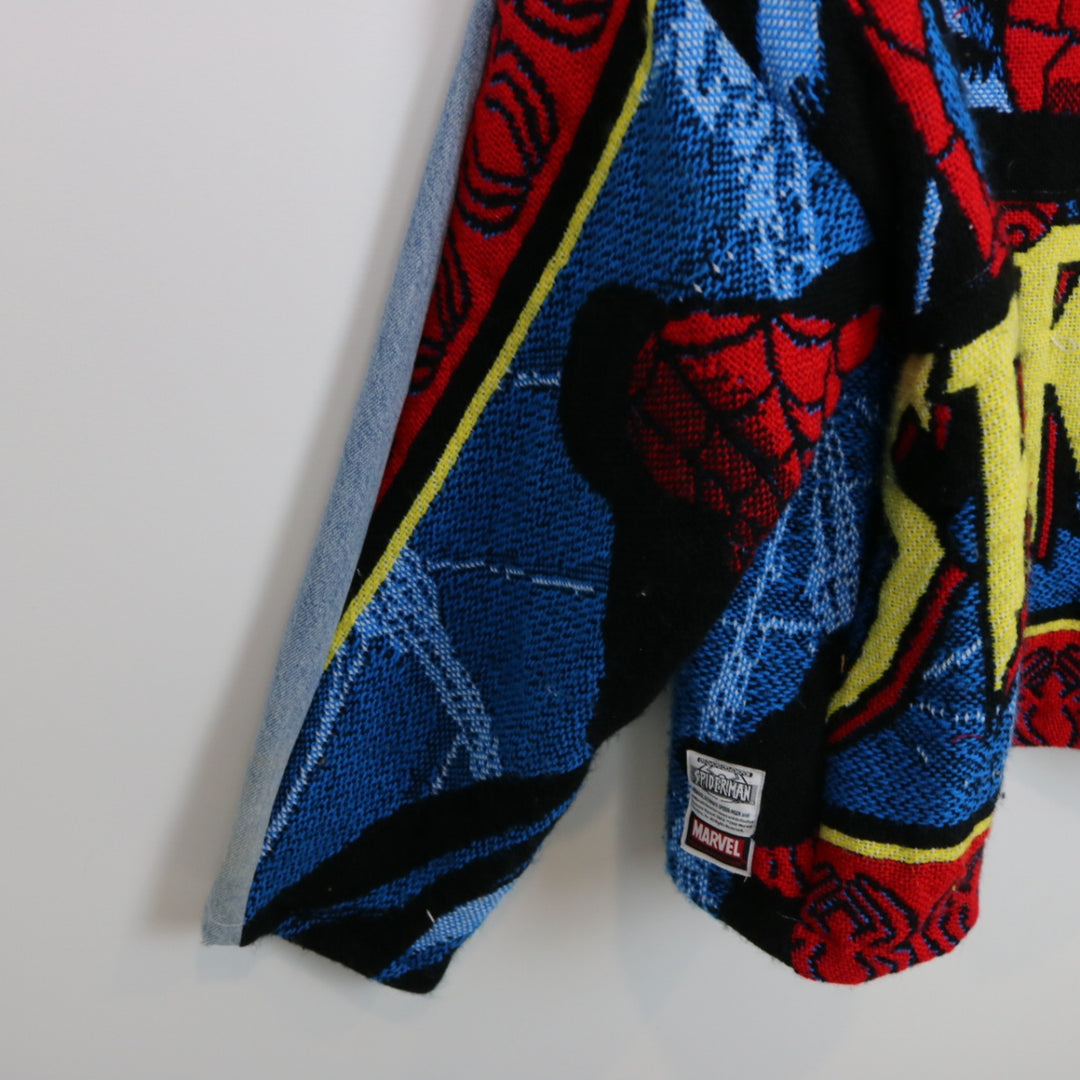 Reworked Vintage Spider-Man Tapestry Hoodie - L-NEWLIFE Clothing