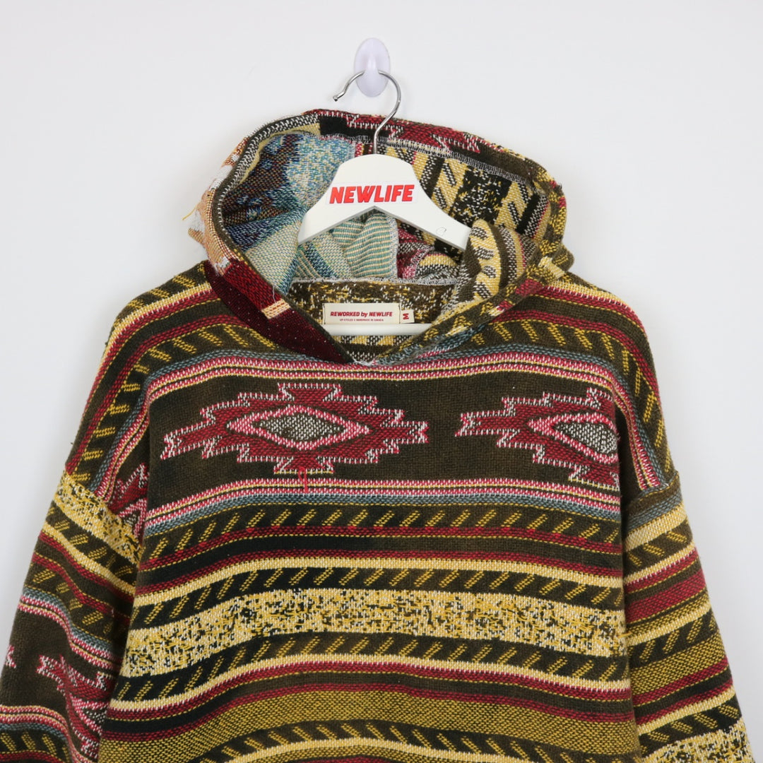 Reworked Vintage Aztec Tapestry Hoodie - M-NEWLIFE Clothing