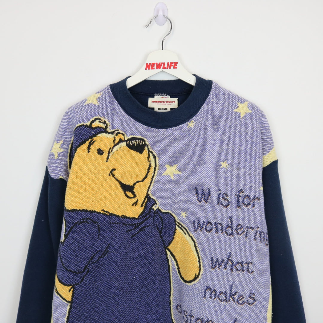 Reworked Vintage 90's Disney Pooh Bear Tapestry Crewneck - L-NEWLIFE Clothing