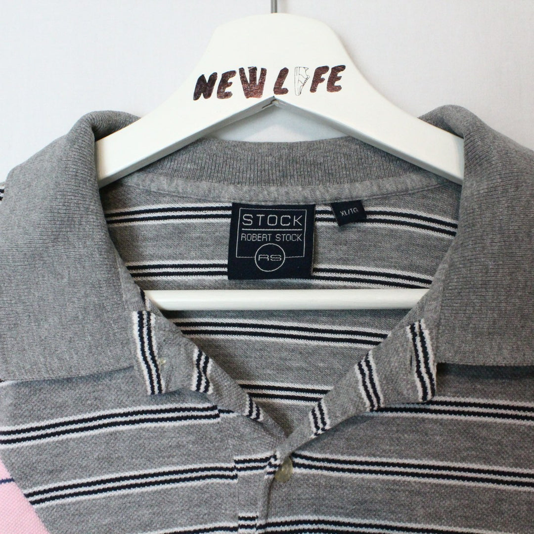 Reworked Vintage Striped Polo Shirt - XL-NEWLIFE Clothing