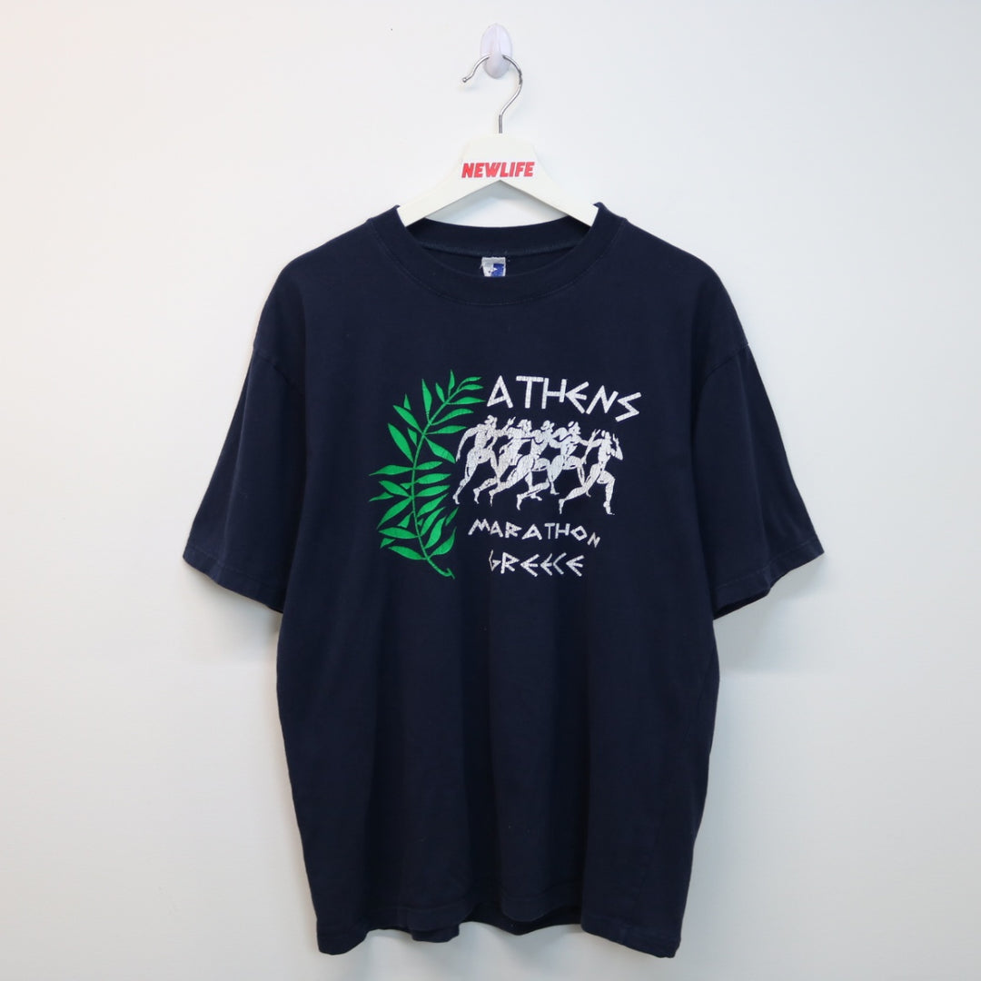 Vintage Athens Greece Marathon Tee - L-NEWLIFE Clothing