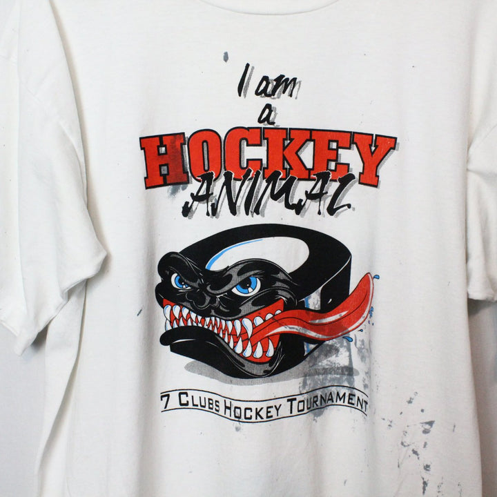 Vintage 90's Hockey Animal Tee - XL-NEWLIFE Clothing