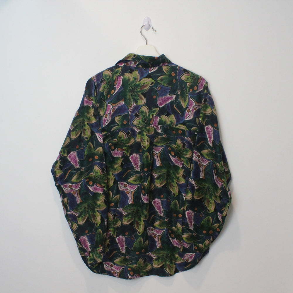 Vintage Floral Patterned Silk Button Up - M-NEWLIFE Clothing