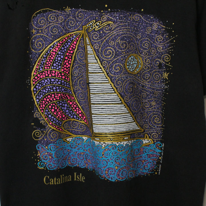 Vintage 1990 Catalina Isle Sail Boat Tee - L-NEWLIFE Clothing