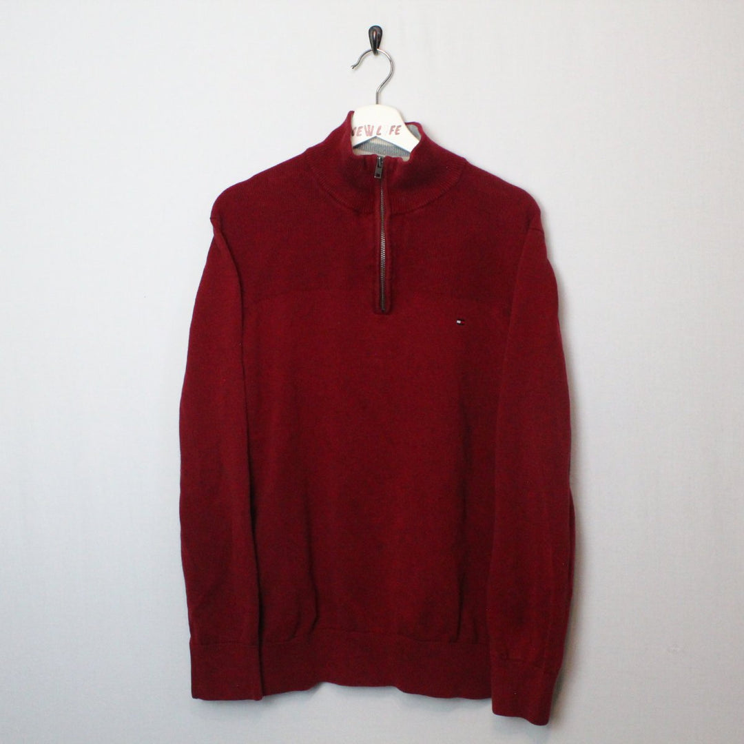Vintage Tommy Hilfiger Quarter Zip Sweater - L/XL-NEWLIFE Clothing