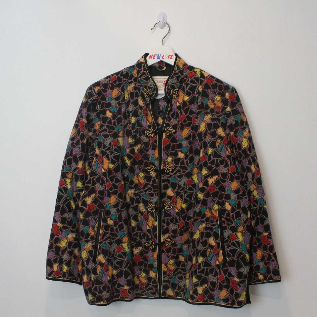 Vintage Patterned Frog Closure Jacket - M-NEWLIFE Clothing