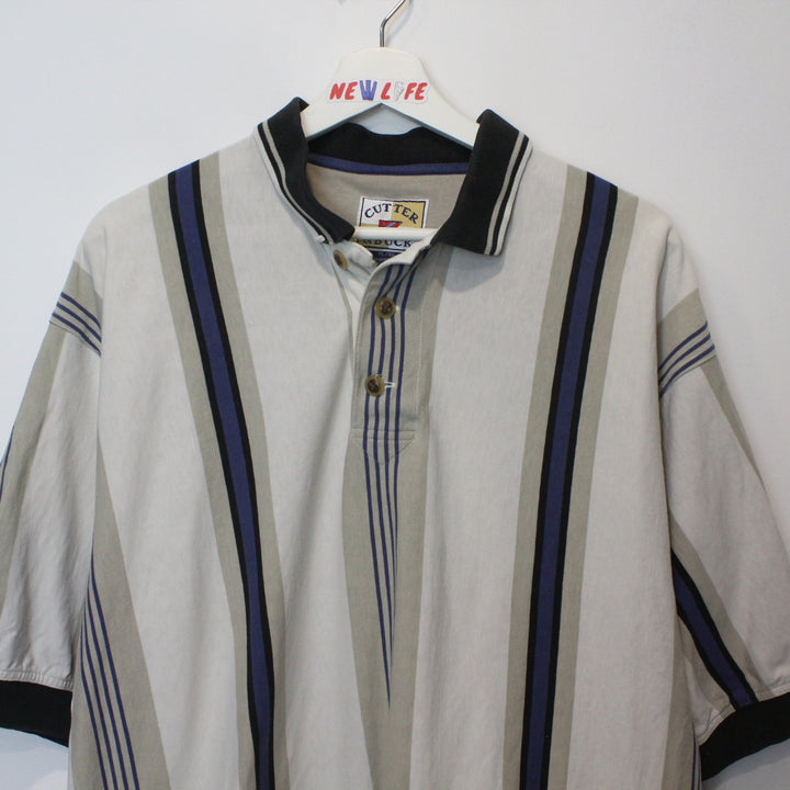 Vintage Striped Polo Shirt - XL-NEWLIFE Clothing