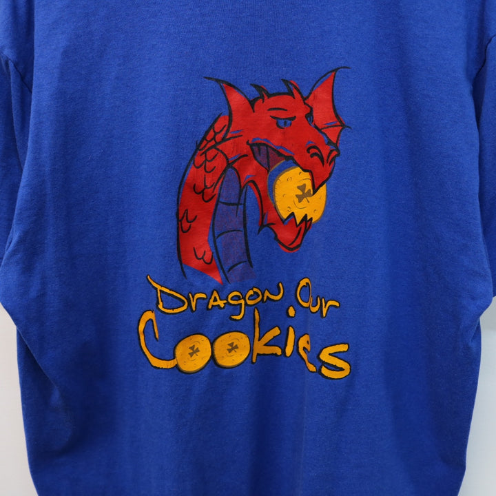 Vintage 80's Dragon Our Cookies Girl Guide Tee - L-NEWLIFE Clothing