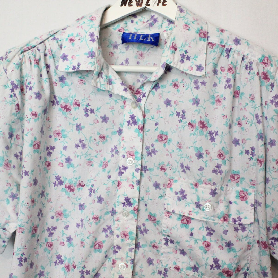 Vintage Floral Short Sleeve Button Up - S-NEWLIFE Clothing