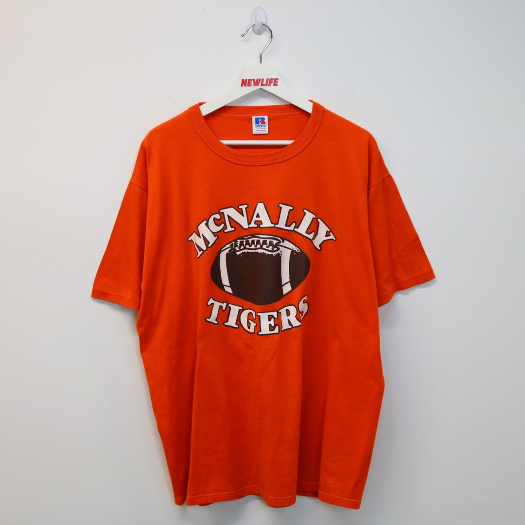 Vintage 80's McNally Tigers Football Tee - XL-NEWLIFE Clothing