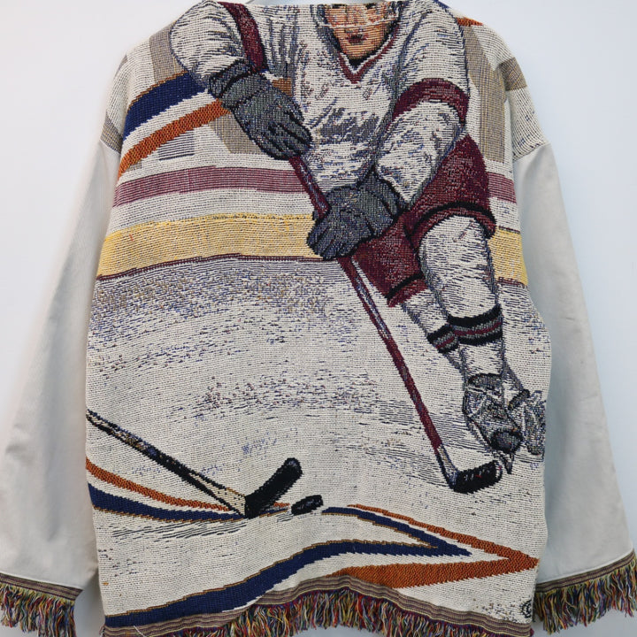 Reworked Vintage Edmonton Oilers Tapestry Sweater - M-NEWLIFE Clothing