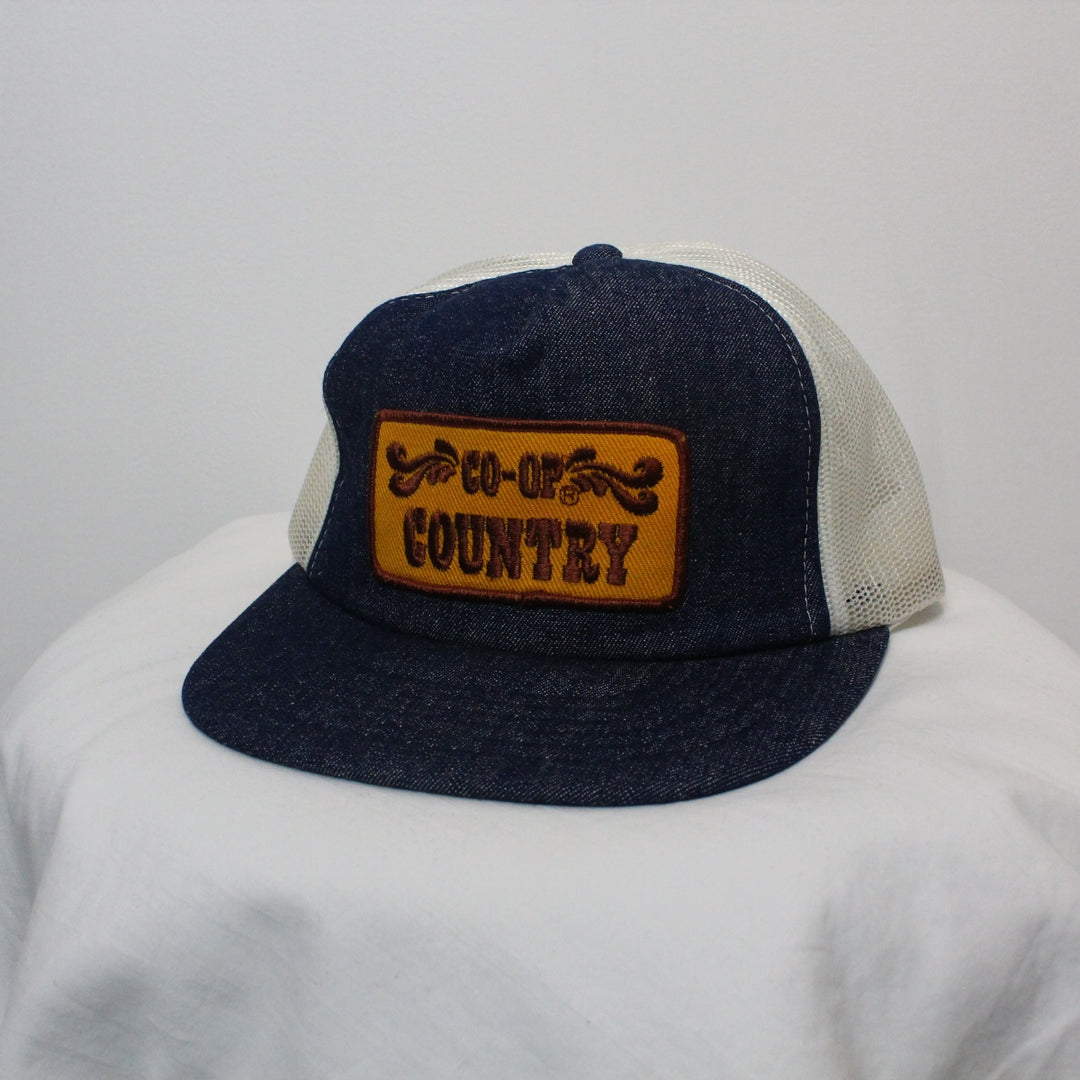 Vintage 80's Co-Op Country Denim Trucker Hat - OS-NEWLIFE Clothing