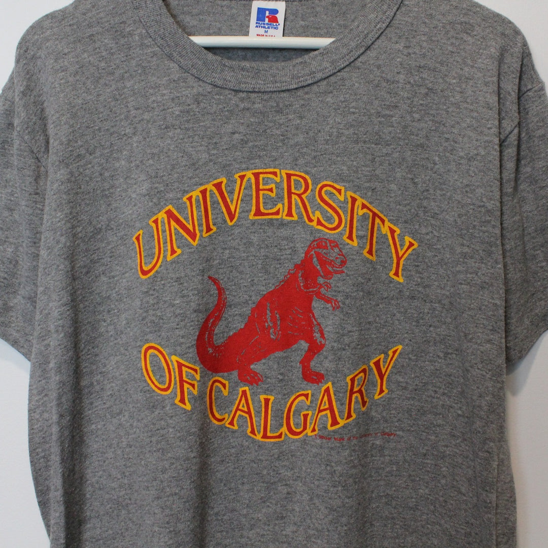 Vintage 80's University of Calgary Dinos Tee - M-NEWLIFE Clothing