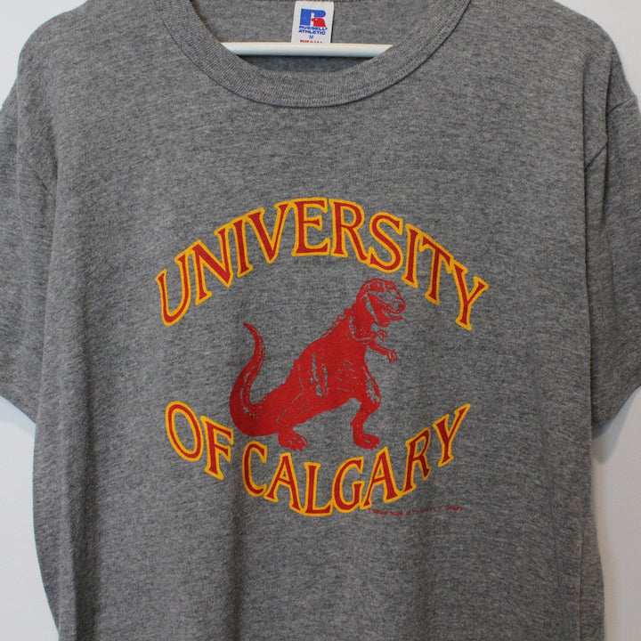Vintage 80's University of Calgary Dinos Tee - M-NEWLIFE Clothing
