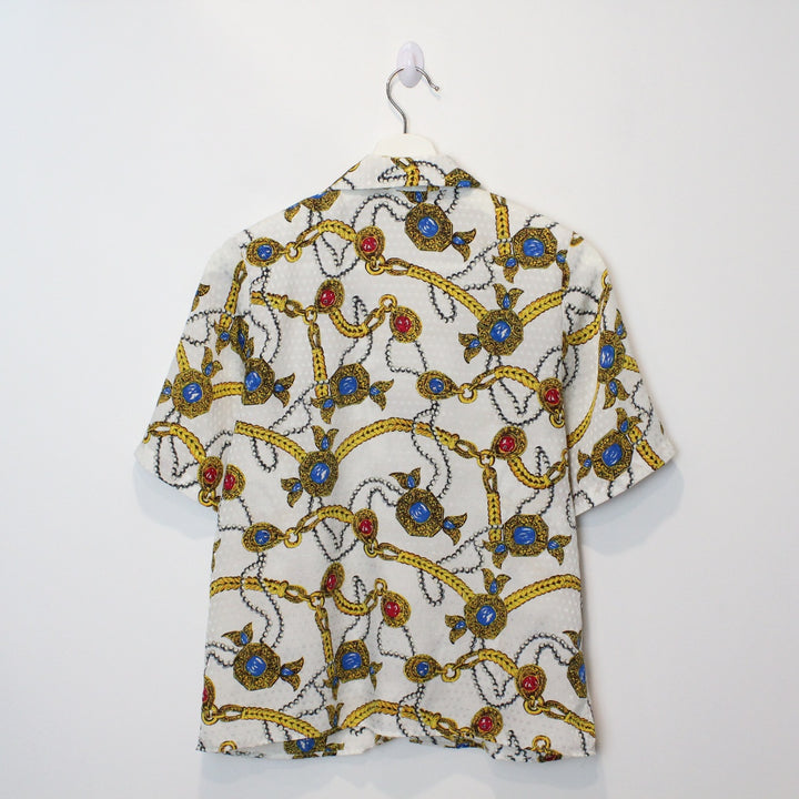 Vintage Chain Print Short Sleeve Button Up - XS/S-NEWLIFE Clothing