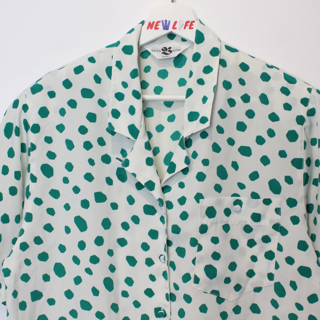 Vintage Polka Dot Short Sleeve Button Up - M-NEWLIFE Clothing