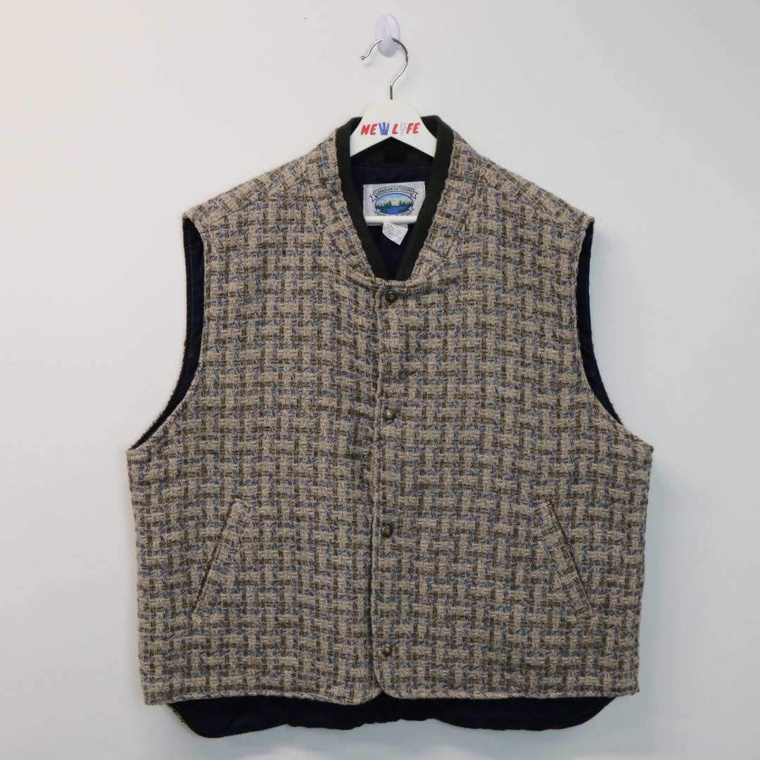 Vintage Wool Tweed Lined Vest - XL-NEWLIFE Clothing