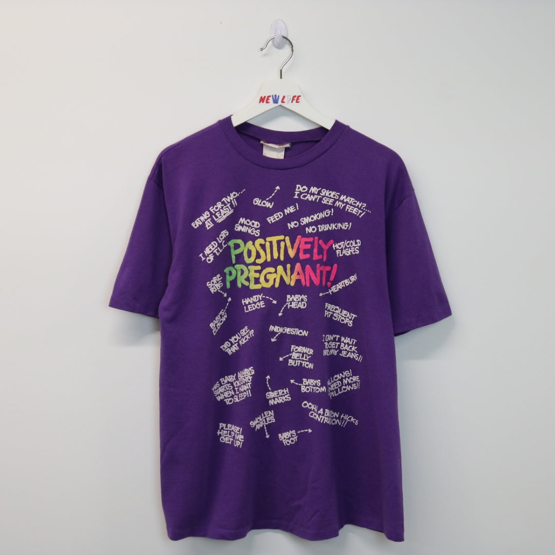 Vintage 80's Positively Pregnant Tee - M-NEWLIFE Clothing
