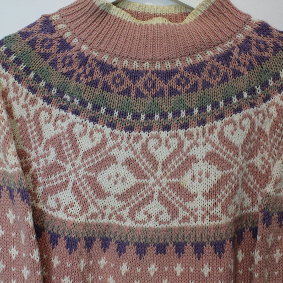 Vintage Patterned Knit Sweater - S/M-NEWLIFE Clothing
