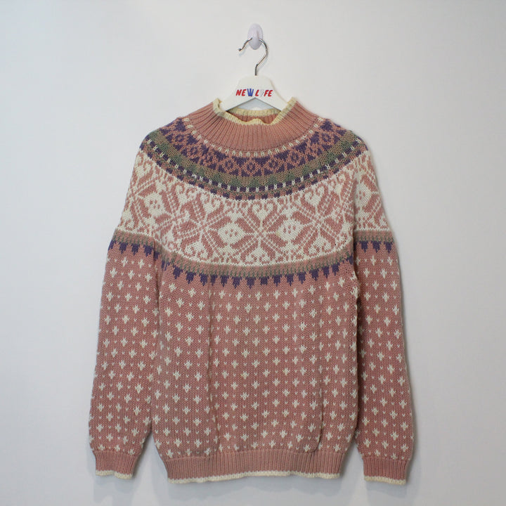Vintage Patterned Knit Sweater - S/M-NEWLIFE Clothing