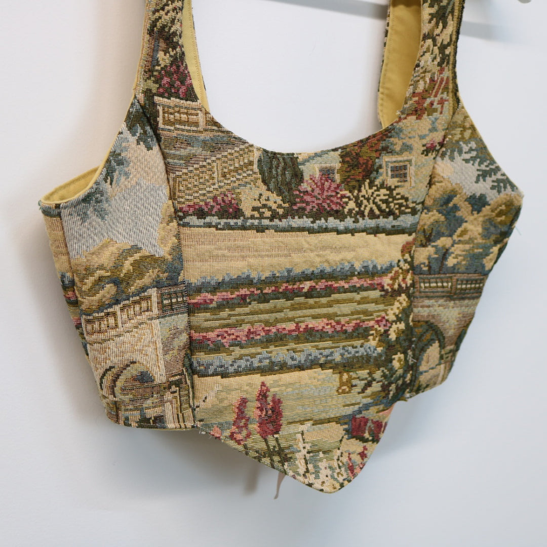 Reworked Vintage Renaissance Tapestry Corset - S/M-NEWLIFE Clothing
