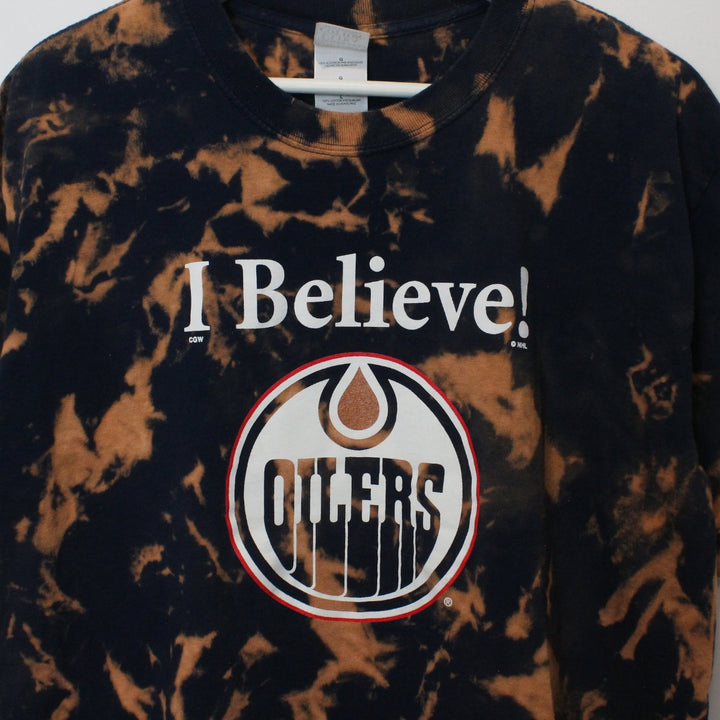 Reworked Vintage I Believe Edmonton Oilers Tee - L-NEWLIFE Clothing