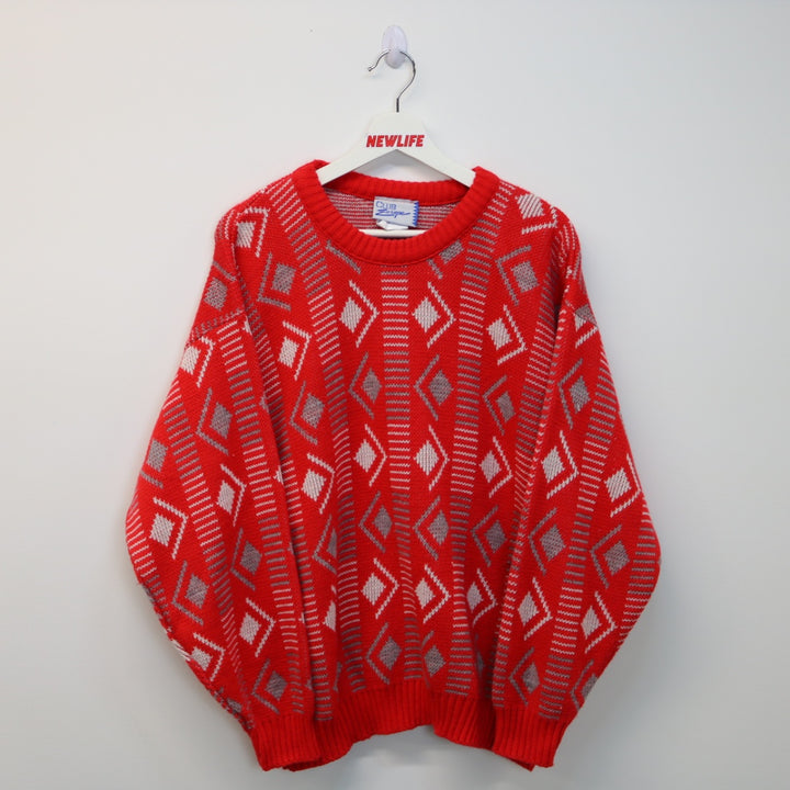 Vintage Club Europe Patterned Knit Sweater - M-NEWLIFE Clothing