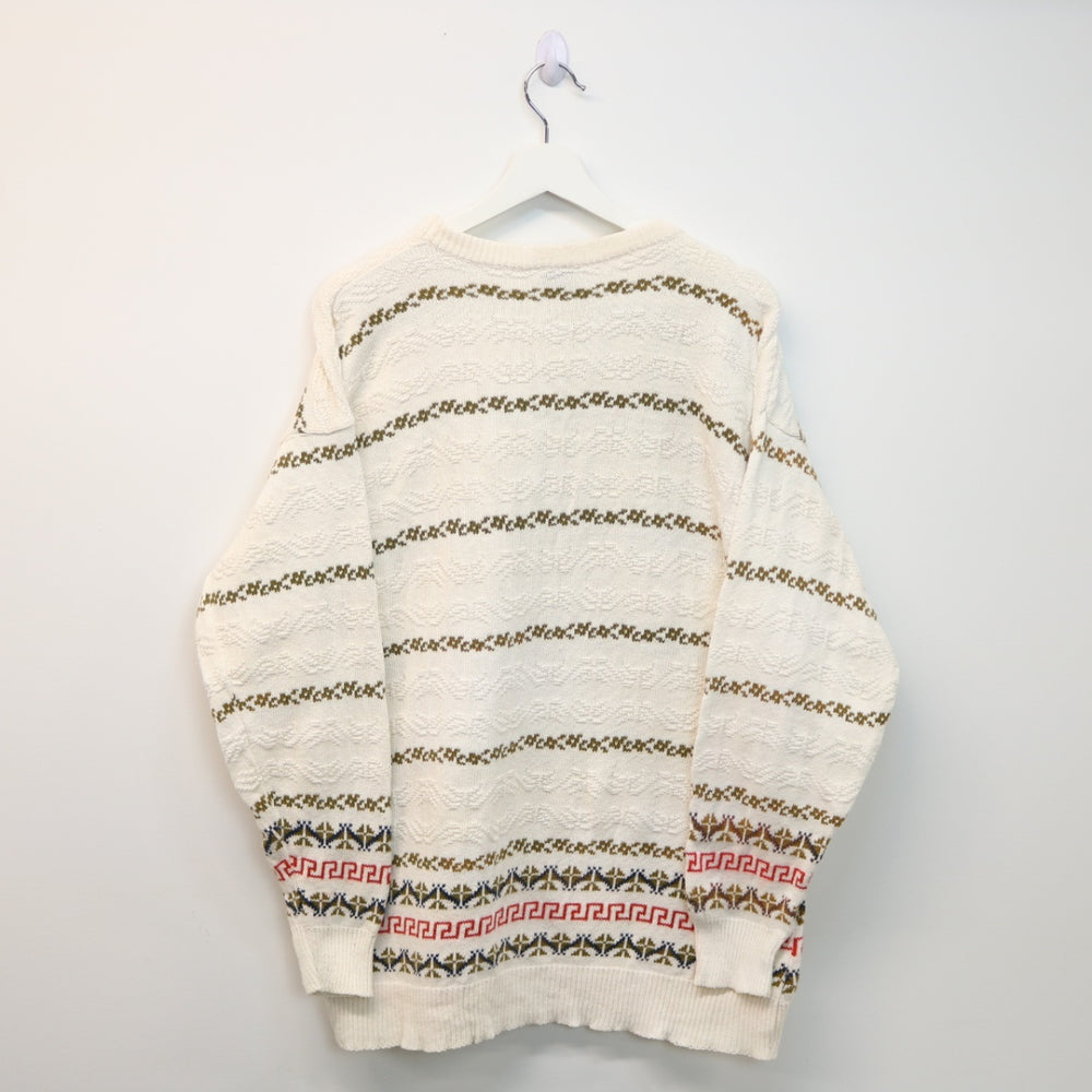 Vintage Striped Textured Knit Sweater - M-NEWLIFE Clothing