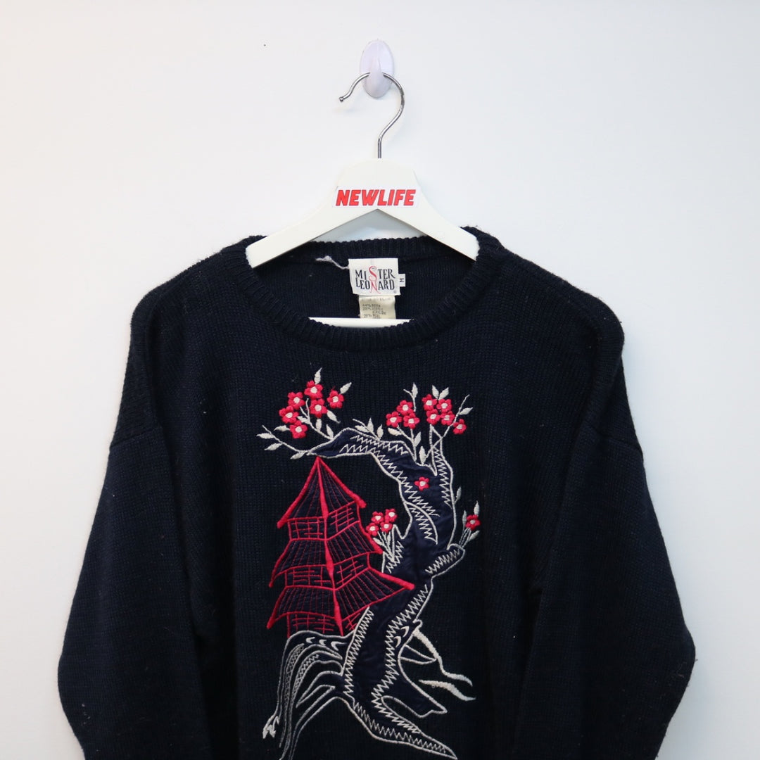 Vintage Cherry Blossom Pagoda Knit Sweater - XS/S-NEWLIFE Clothing