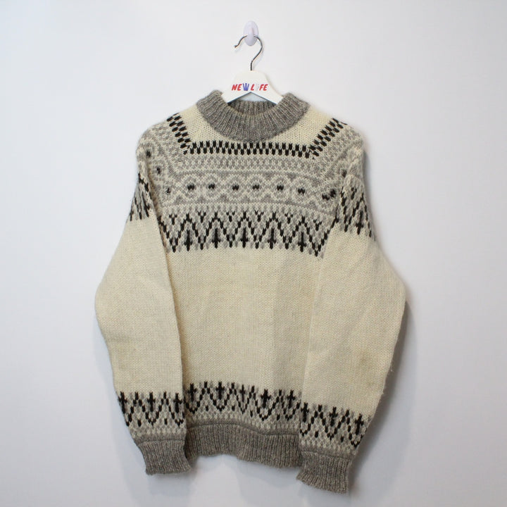 Vintage Patterened Wool Knit Sweater - M-NEWLIFE Clothing