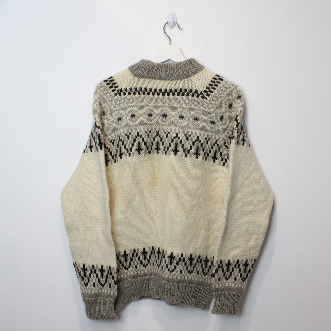 Vintage Patterened Wool Knit Sweater - M-NEWLIFE Clothing